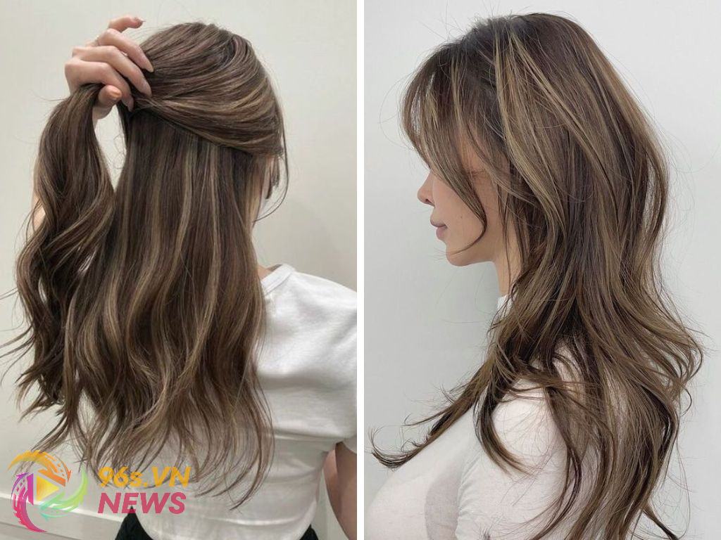 Tóc Highlight Màu Nâu Socola