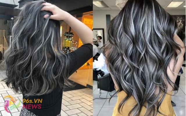 Tóc Highlight Màu Xám Khói