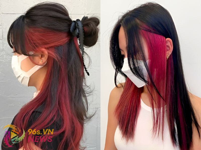 Tóc Highlight Màu Đỏ Rượu