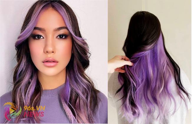 Tóc Highlight Màu Tím Khói