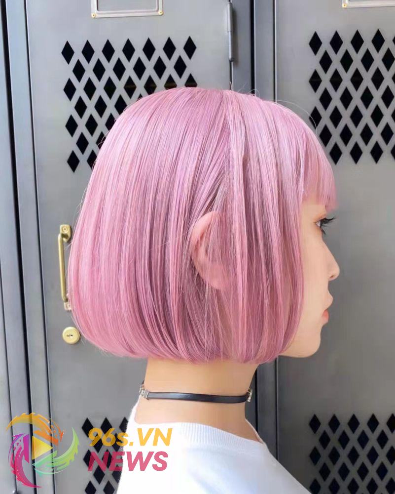 Tóc Bob nhuộm màu hồng