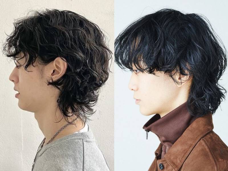 Tóc xoăn nam mullet