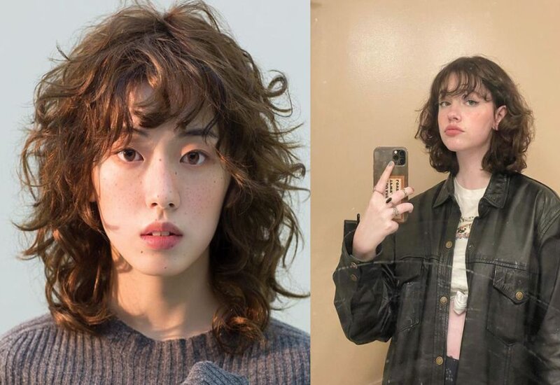 Uốn tóc layer xoăn xù