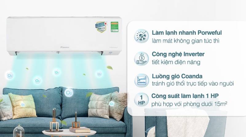 Máy lạnh Daikin Inverter 1 HP ATKB25YVMV