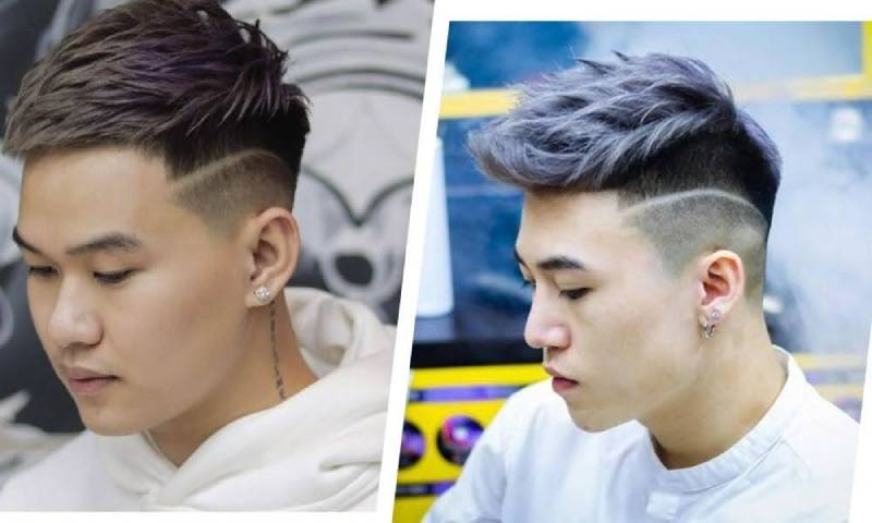 Tóc Mohawk mái xéo rẽ ngôi