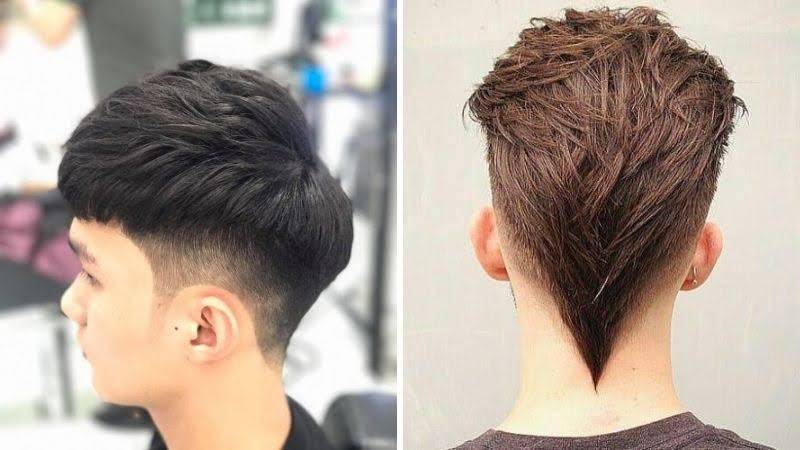 Tóc side part gáy nhọn